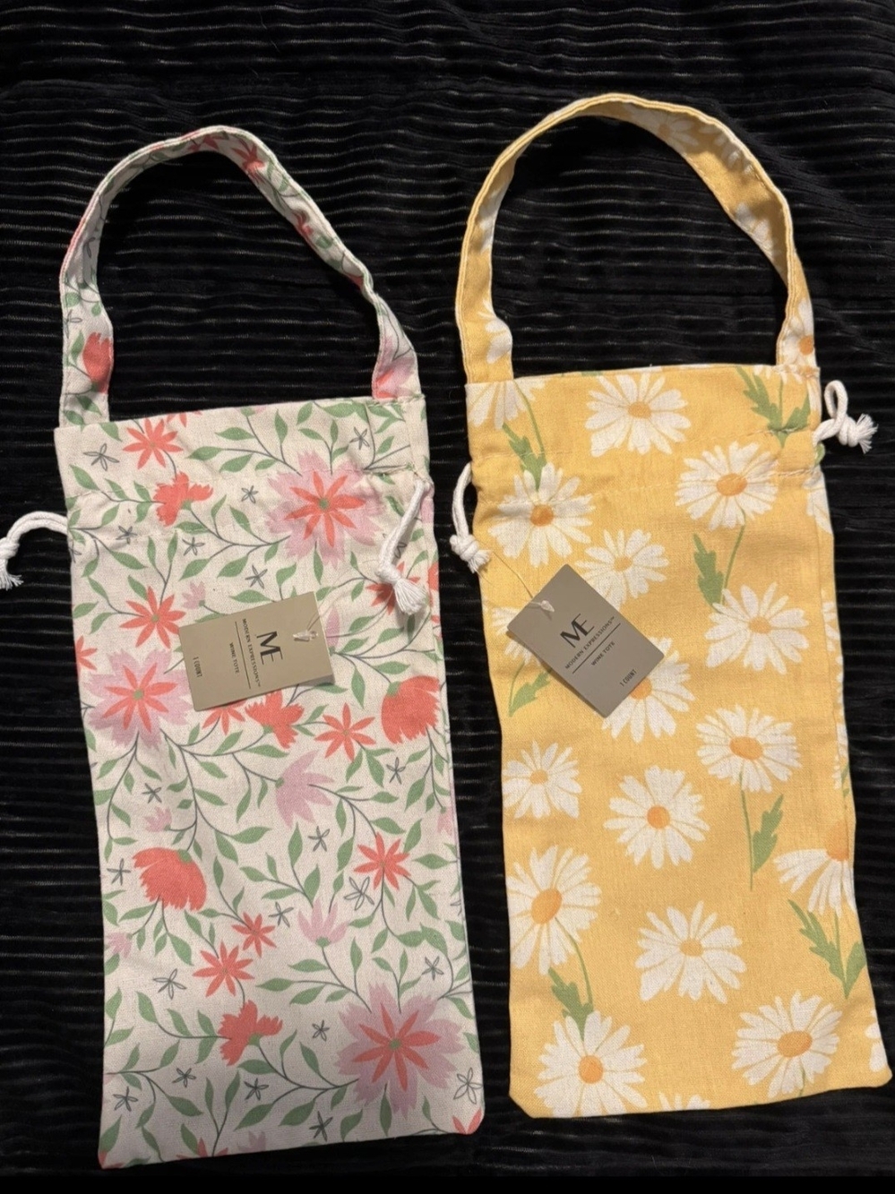 ME Makeover Essentials Floral Drawstring Tote — Pink & Yellow